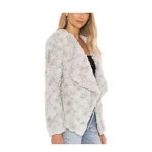 BB Dakota Come Cozy Faux Fur Open Front Jacket Cardi Size Medium